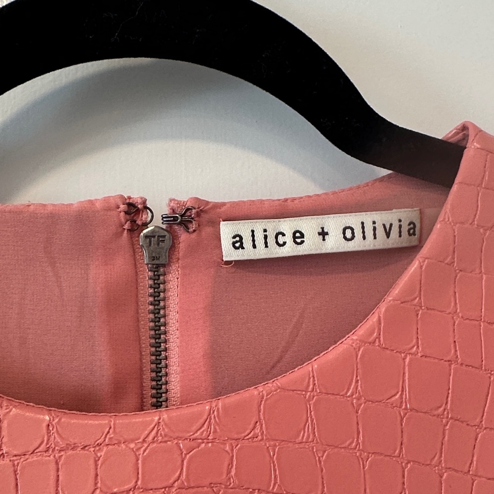ALICE & Olivia Sleeveless Croc-Embossed Dress - Picture 2 of 3